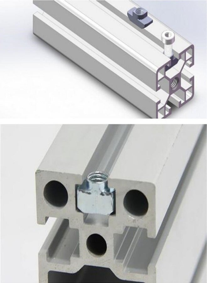 PZRT 3030 Series 50-Pack M6 T-Nuts,Carbon Steel Nickel-Plated Half Round Roll in Sliding T Slot Nut 8mm Slot Aluminum Profile Accessories - Image 4